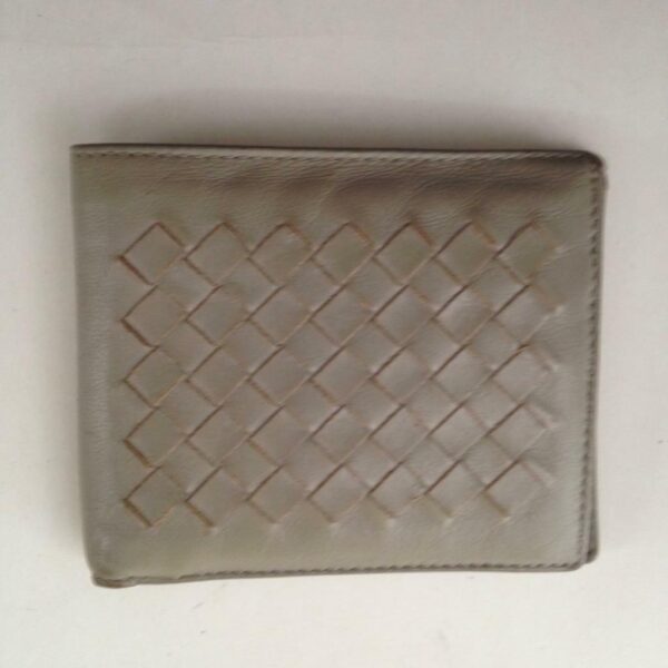 Authentic Bottega Veneta Beige Leather Bifold Men's Wallet 4.5in x 4in