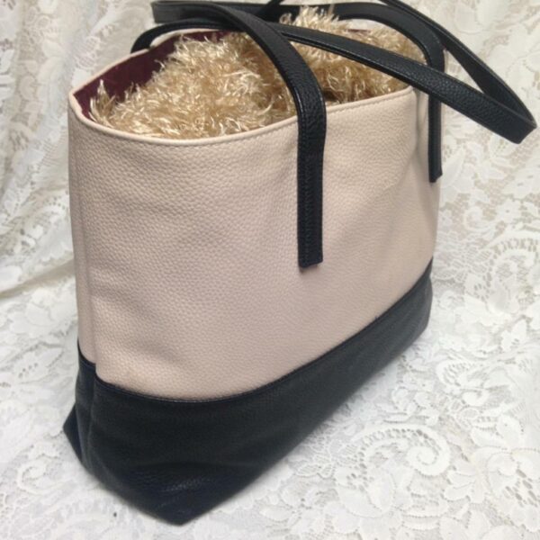 Mary Kay Pink and Black Faux Leather Tote 13in x 11in x 4in