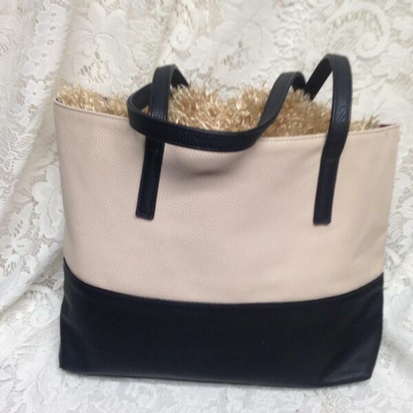 Mary Kay Pink and Black Faux Leather Tote 13in x 11in x 4in