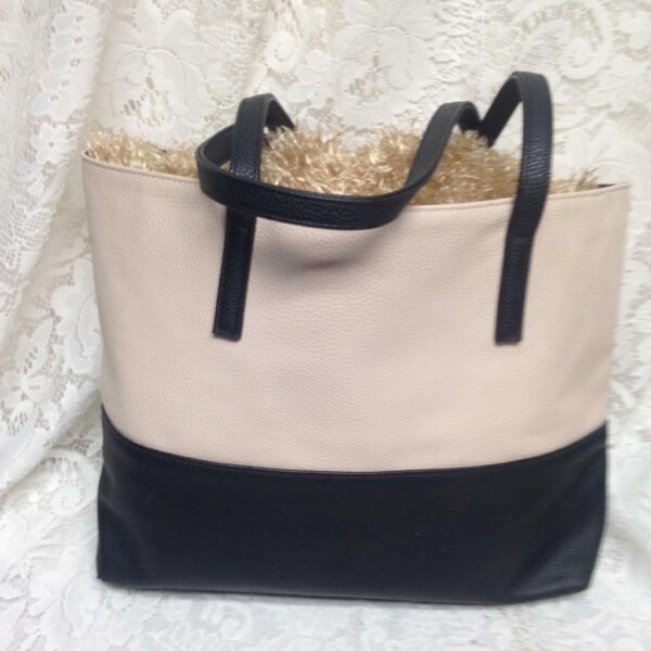 Mary Kay Pink and Black Faux Leather Tote 13in x 11in x 4in