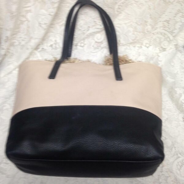 Mary Kay Pink and Black Faux Leather Tote 13in x 11in x 4in