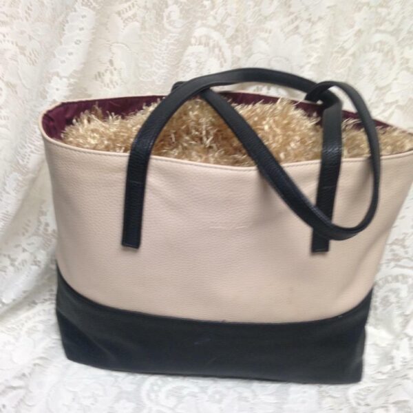 Mary Kay Pink and Black Faux Leather Tote 13in x 11in x 4in