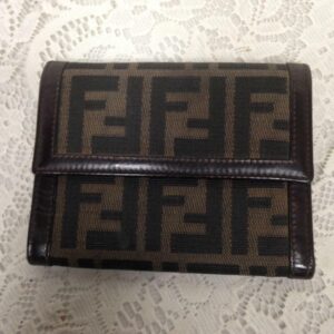 Authentic Fendi Zucca Pattern Trifold Compact Wallet ( 5inx4in)