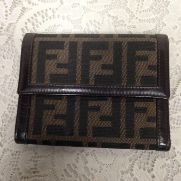 Authentic Fendi Zucca Pattern Trifold Compact Wallet ( 5inx4in)