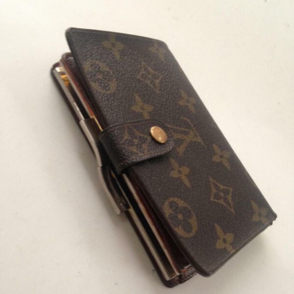 Louis Vuitton Brown Mono Compact Kisslock Bifold Wallet 5.5inx4in (SD0922)