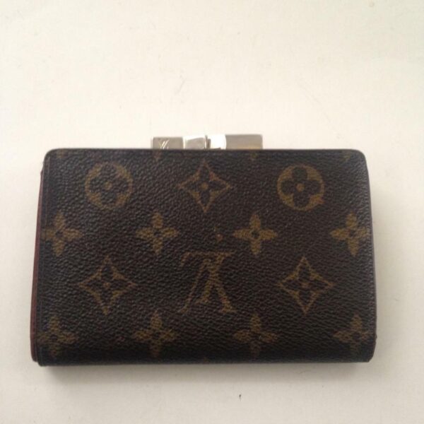 Louis Vuitton Brown Mono Compact Kisslock Bifold Wallet 5.5inx4in (SD0922)