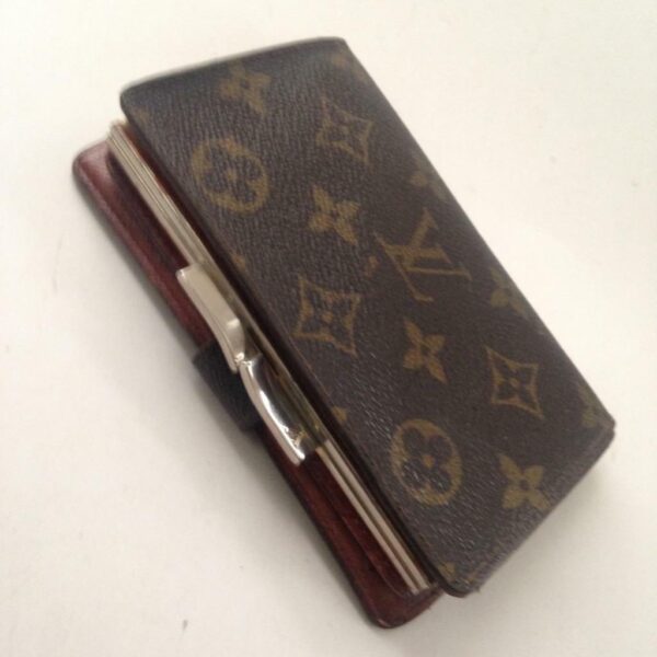 Louis Vuitton Brown Mono Compact Kisslock Bifold Wallet 5.5inx4in (SD0922)