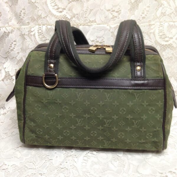 Louis Vuitton, Mini Lin Green Josephine PM Handbag 10.5in x 7.5in x 4.5in