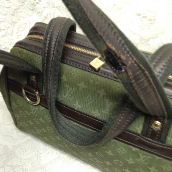 Louis Vuitton, Mini Lin Green Josephine PM Handbag 10.5in x 7.5in x 4.5in