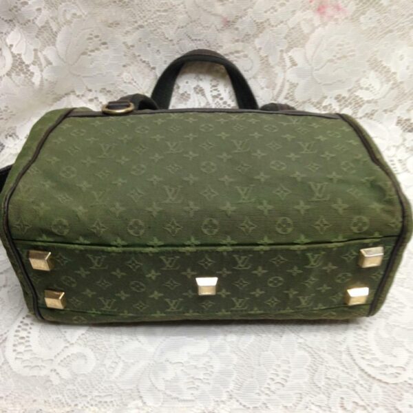 Louis Vuitton, Mini Lin Green Josephine PM Handbag 10.5in x 7.5in x 4.5in