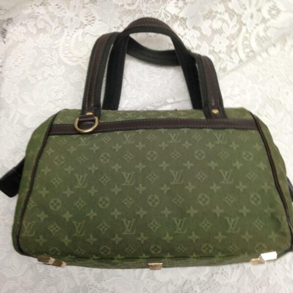 Louis Vuitton, Mini Lin Green Josephine PM Handbag 10.5in x 7.5in x 4.5in