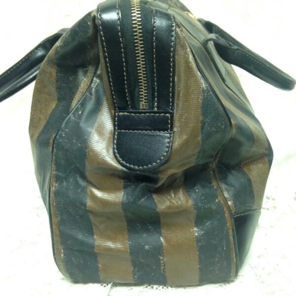 Fendi, Pequin Stripes PVC Carry On Duffle Bag 15in x 11in x 6in