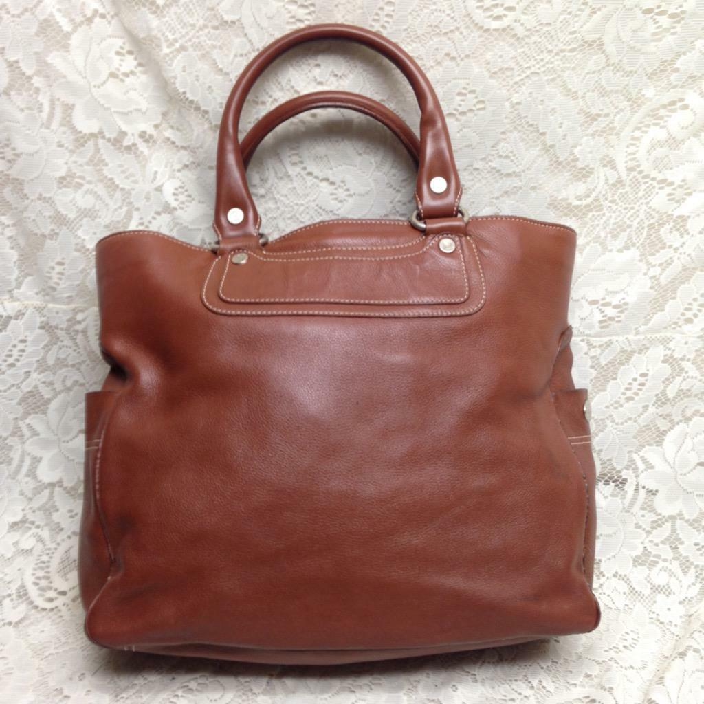 Celine Brown Leather Large Shoulder-Hand Bag-Tote 13in x 13in x 5in