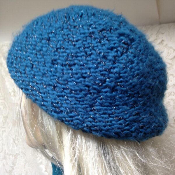 Stunning, Fits All, Teal or Aquamarine Knitted Hat and Scarf Set