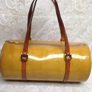 Louis Vuitton Yellow Vernis Papillon Hand Bag 12in L x 6in D