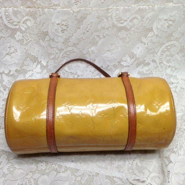 Louis Vuitton Yellow Vernis Papillon Hand Bag 12in L x 6in D