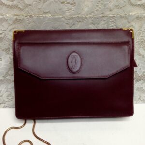 Cartier Burgundy Leather Clutch-Crossbody 10.5in x 8in x 3in