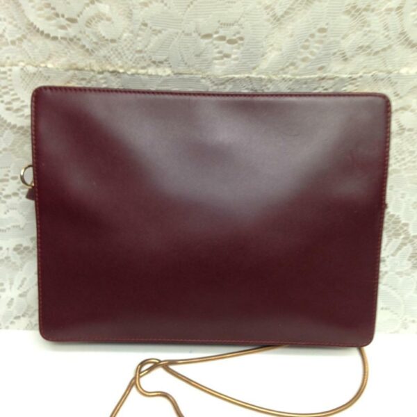 Cartier Burgundy Leather Clutch-Crossbody 10.5in x 8in x 3in