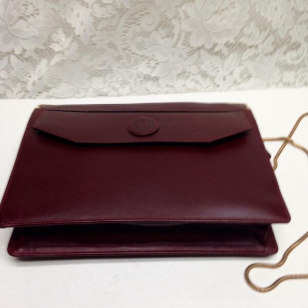 Cartier Burgundy Leather Clutch-Crossbody 10.5in x 8in x 3in