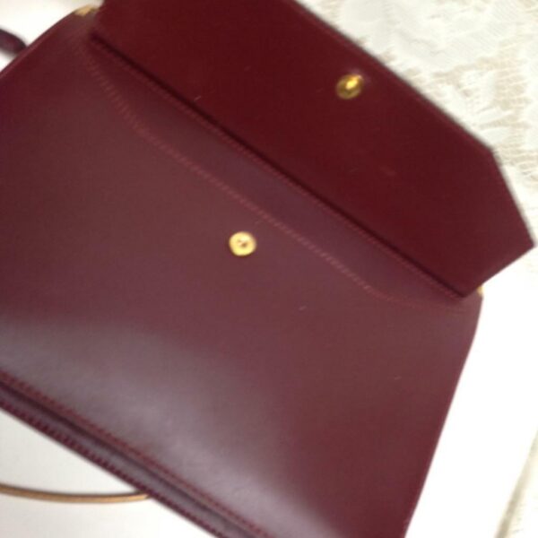 Cartier Burgundy Leather Clutch-Crossbody 10.5in x 8in x 3in