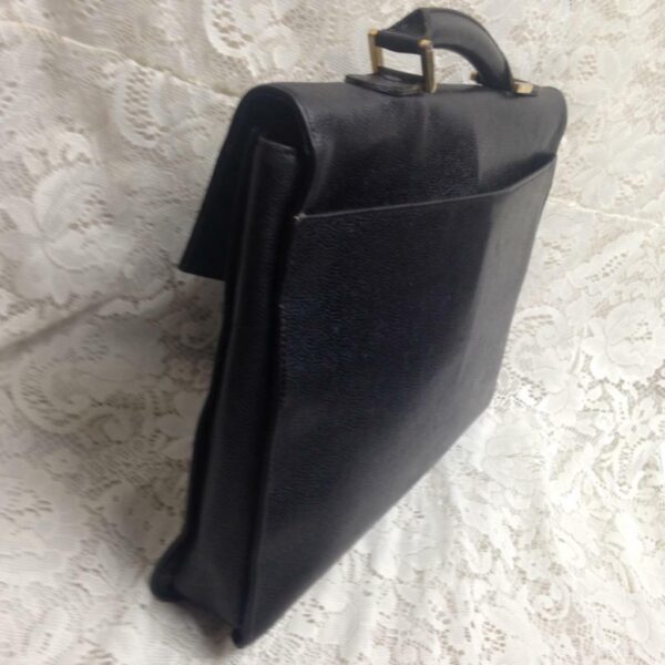 Vintage, Authentic Chanel Uni-sex Black Leather Briefcase 15in x 11in x 2in