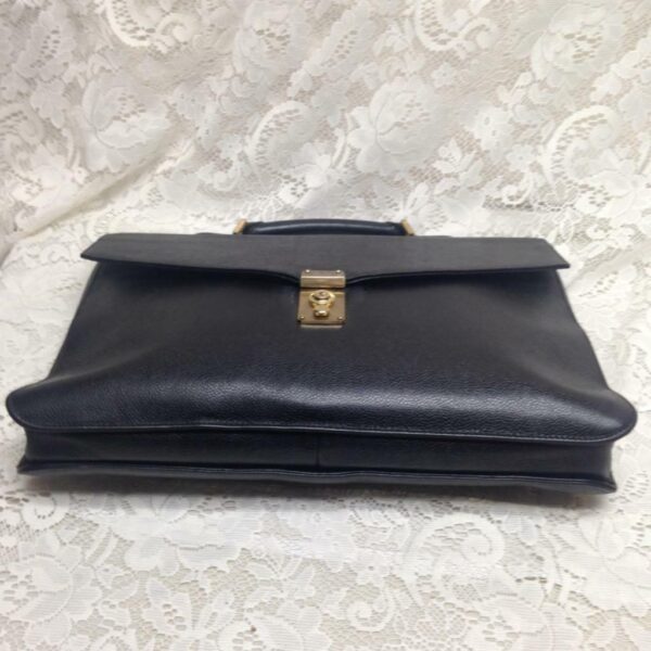 Vintage, Authentic Chanel Uni-sex Black Leather Briefcase 15in x 11in x 2in