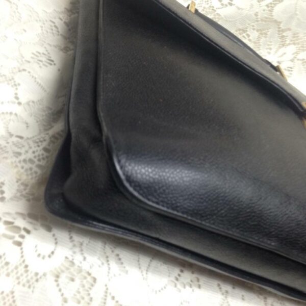 Vintage, Authentic Chanel Uni-sex Black Leather Briefcase 15in x 11in x 2in