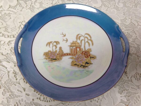 1920s Japan, Noritake-Moriyama, Variant, Gaudy Blue Willow 10in Serving Plate