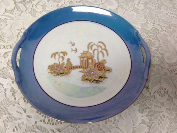 1920s Japan, Noritake-Moriyama, Variant, Gaudy Blue Willow 10in Serving Plate