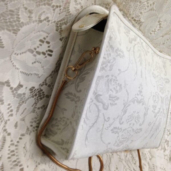 Mario Valentino White Jacquard Clutch Crossbody 11in x 8in x 2.5in