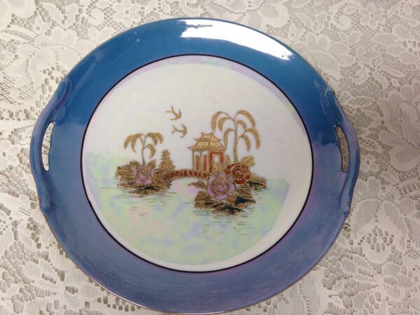 1920s Japan, Noritake-Moriyama, Variant, Gaudy Blue Willow 10in Serving Plate