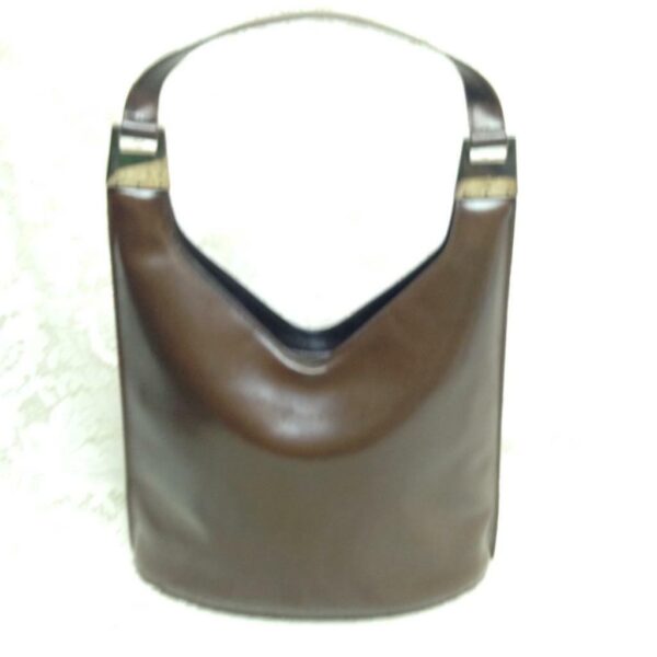 Vintage Gucci Italy Brown Enamel-Patent Purse-Shoulder Bag 13in x 12in x 4in