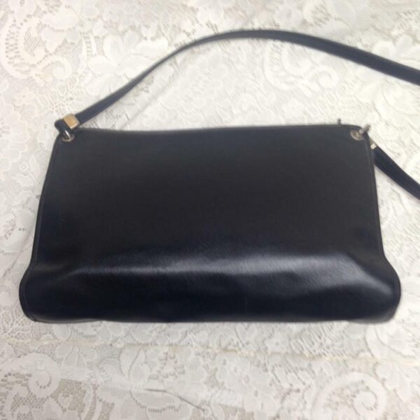 Vintage Christian Dior Black Leather Adjustable Shoulder- Handbag