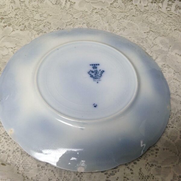 Antique, Rare, Yeddo, England, Variant Flow Blue Willow 10in Dinner Plate