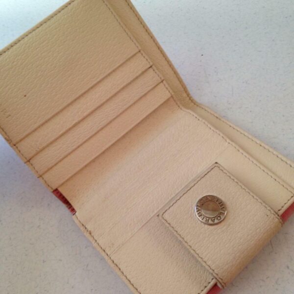 Authentic, Bulgari Pink Mono Canvas Compact Bi-fold Wallet 4.5in x 4in