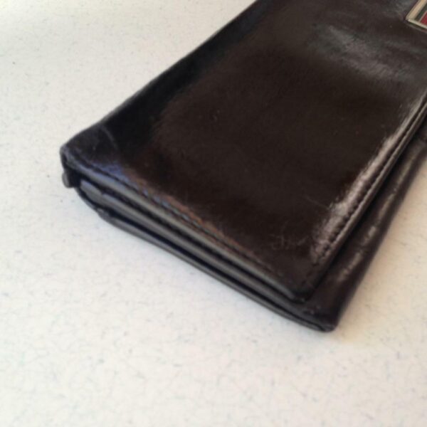 Authentic, Gucci Black Leather Long Bi-fold Wallet 7in x 4in