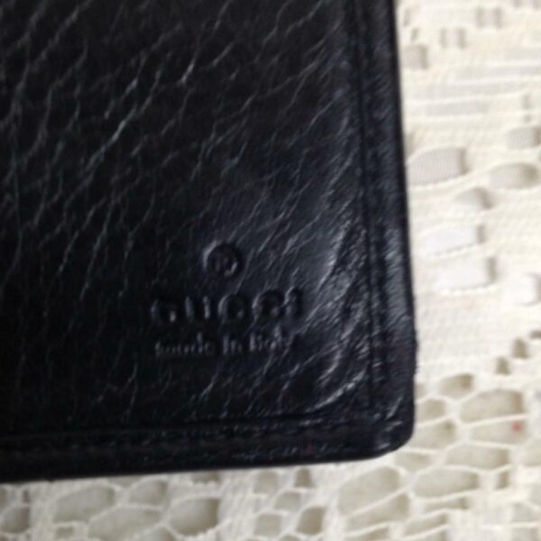 Authentic, Gucci Black Leather Long Bi-fold Wallet 7in x 4in