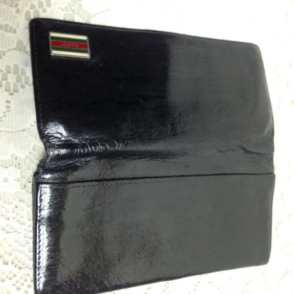 Authentic, Gucci Black Leather Long Bi-fold Wallet 7in x 4in