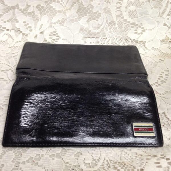 Authentic, Gucci Black Leather Long Bi-fold Wallet 7in x 4in