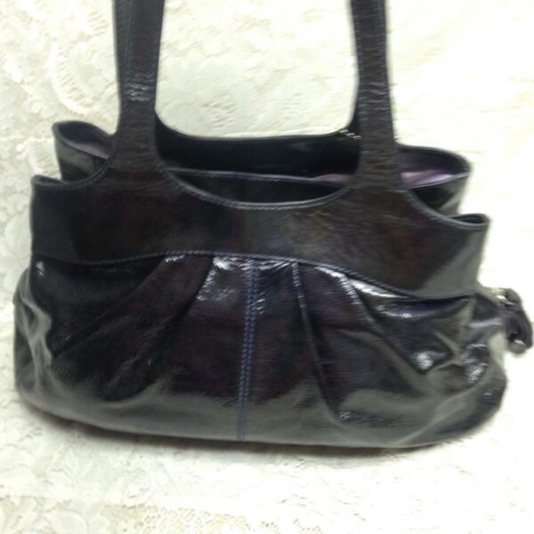 Authentic Coach Black Patent Leather Shoulder Bag 16in x 10in x 5in