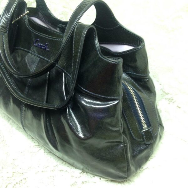 Authentic Coach Black Patent Leather Shoulder Bag 16in x 10in x 5in