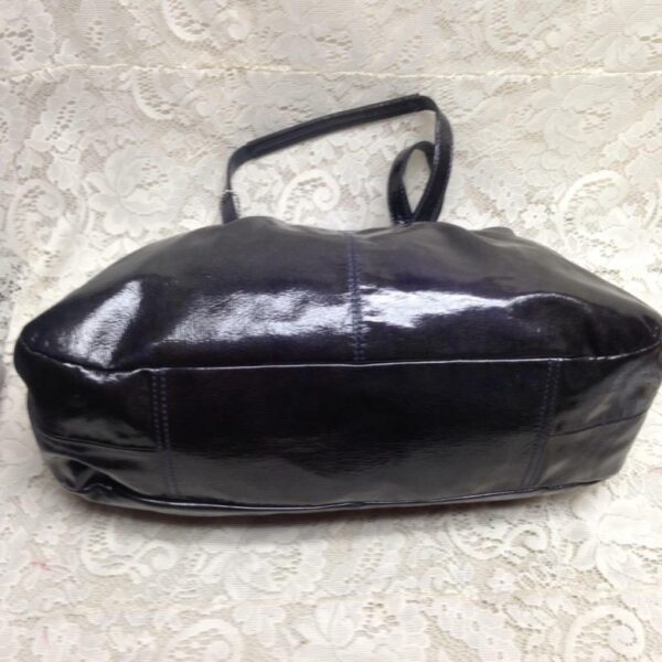 Authentic Coach Black Patent Leather Shoulder Bag 16in x 10in x 5in