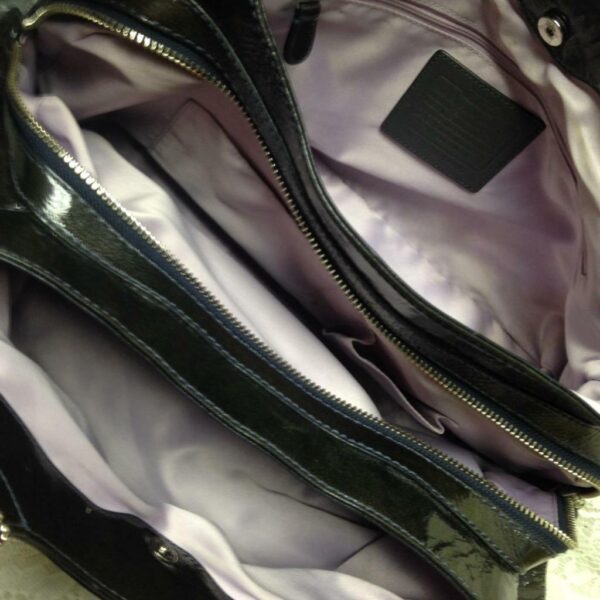 Authentic Coach Black Patent Leather Shoulder Bag 16in x 10in x 5in