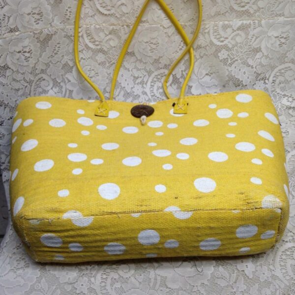 Sun n Sand Large Yellow Polka Dot Tote Shoulder Bag 22in x 14in x 5in