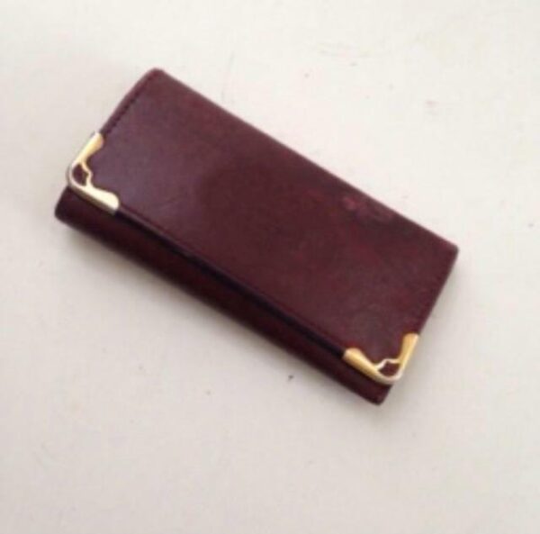 Authentic, Rare, Cartier Burgundy Leather 4 Hooks Key Case 3.75in x 1.75in