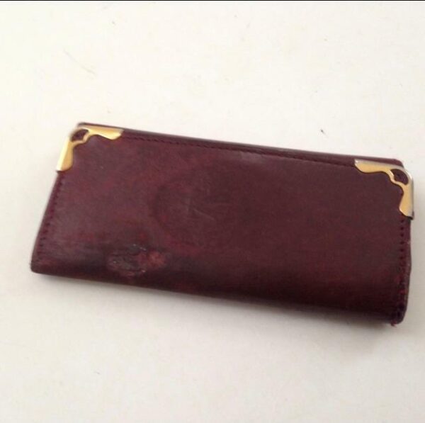 Authentic, Rare, Cartier Burgundy Leather 4 Hooks Key Case 3.75in x 1.75in