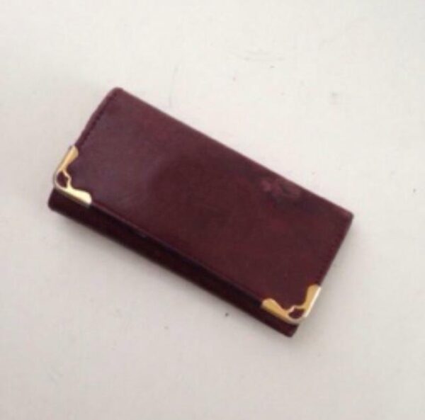 Authentic, Rare, Cartier Burgundy Leather 4 Hooks Key Case 3.75in x 1.75in