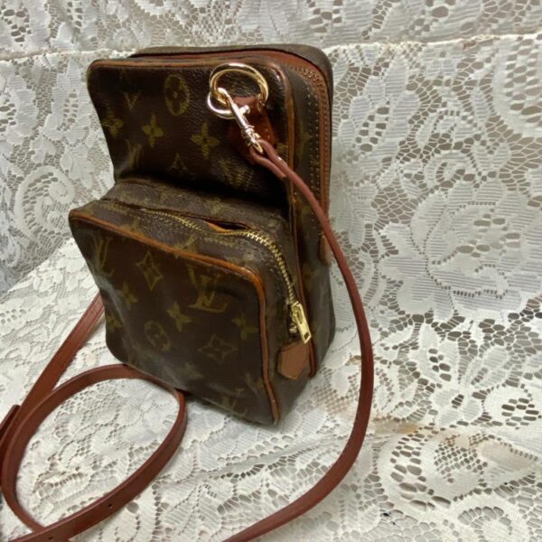 Authentic, Louis Vuitton Brown Mono Amazon PM Handbag-Crossbody 7in x 5in x 5in