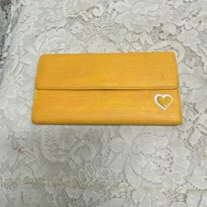 Authentic Louis Vuitton, Yellow Epi Leather Long Wallet 7.5in x 4in CA0976