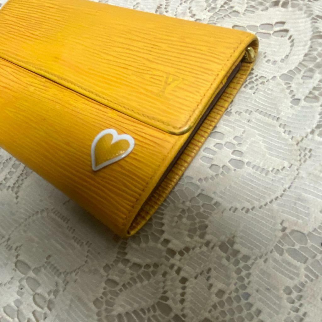 Authentic Louis Vuitton, Yellow Epi Leather Long Wallet 7.5in x 4in CA0976